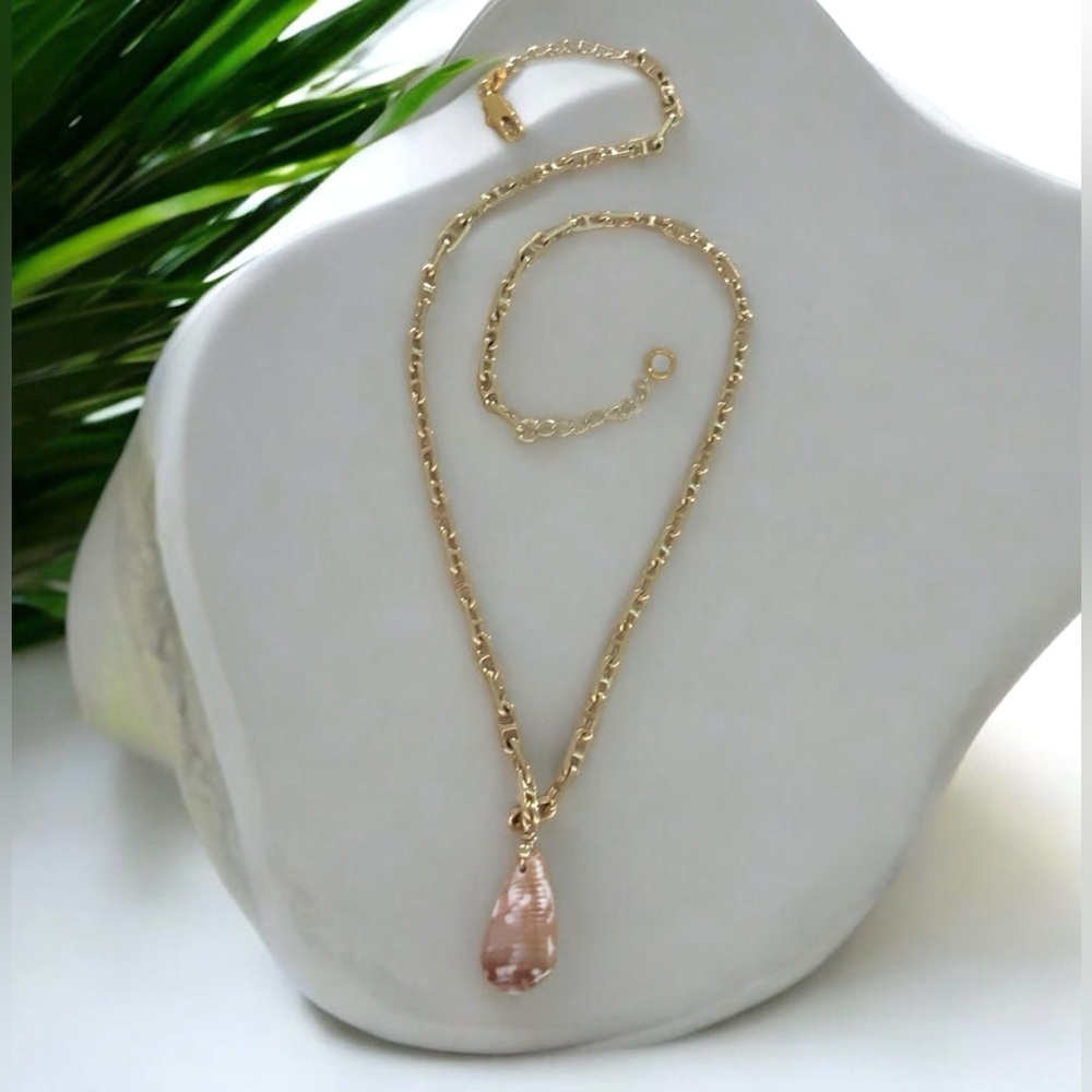 Hawaiian Cone Shell Mariner chain choker necklace gold fill Maui mermaid beach - Picture 2 of 5